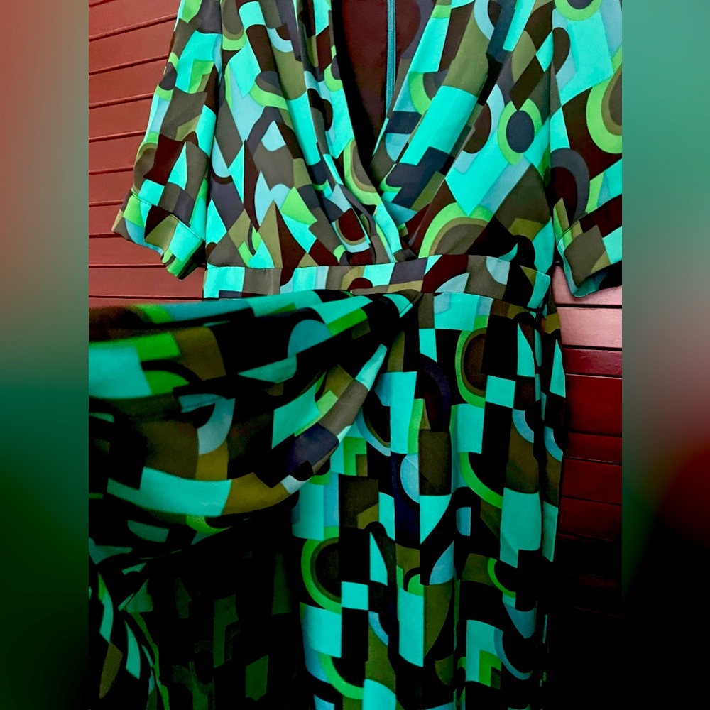 Adrianna Papell faux wrap style dress .
